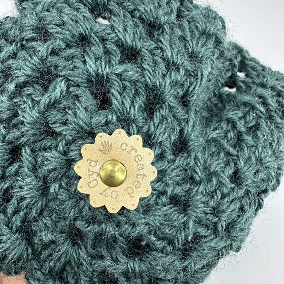 Created By Cyd Lion Re-Spun‎ Lacy Cloche Hat Alpine Green Recycled Polyester NEW main image 6